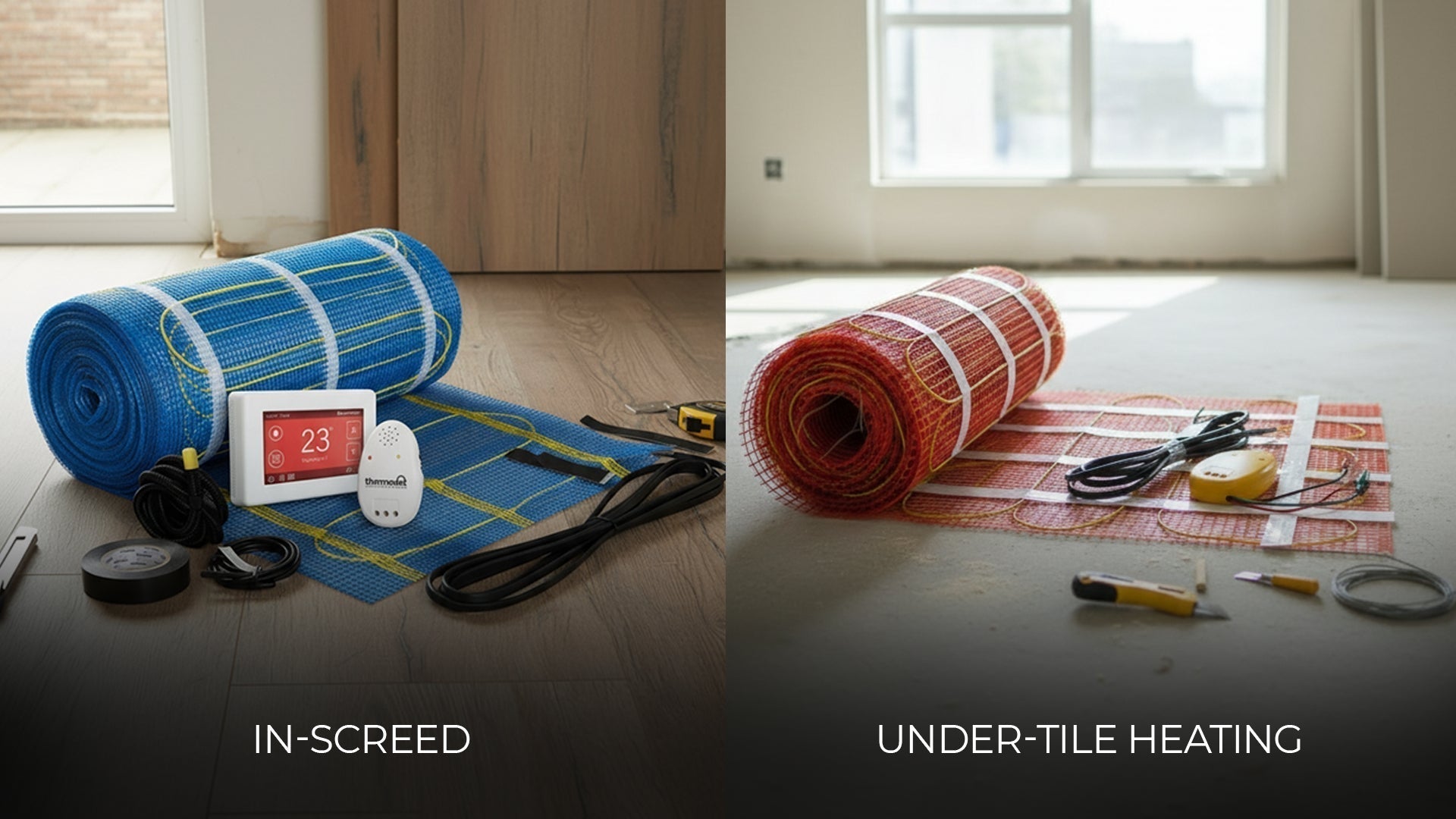 Difference between In-screed and Under-tile Heating
