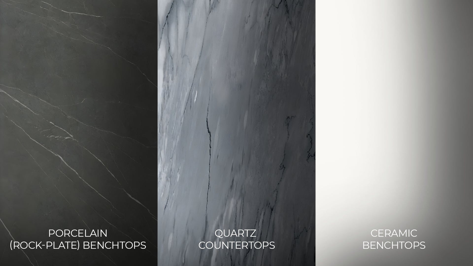 Differences between Ceramic, Porcelain (Rock-plate) and Quartz Countertops