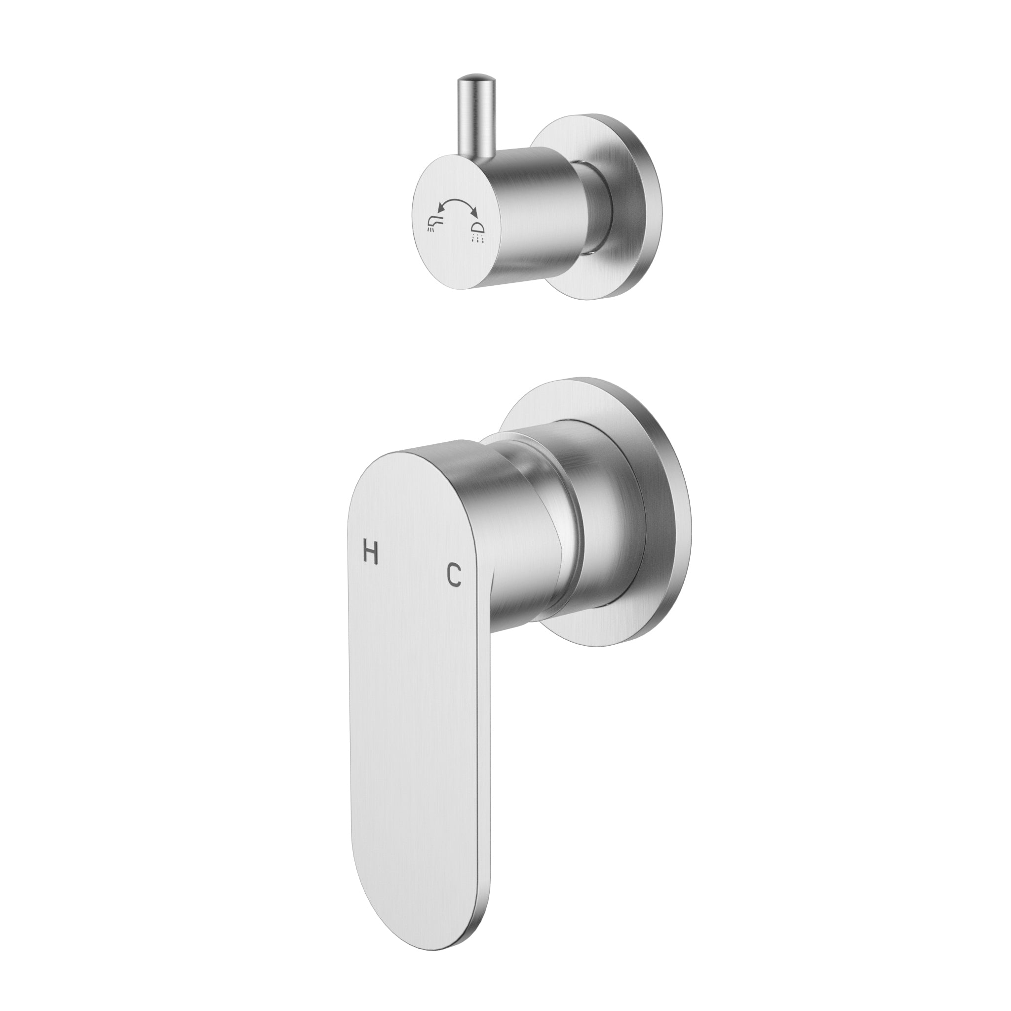 IKON SORA SS WALL MIXER WITH DIVERTER TRIM KIT STAINLESS STEEL