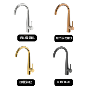 GARETH ASHTON 304 Grade Gooseneck Bar Sink Mixer available finishes