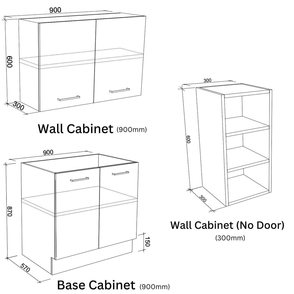 TIMBERLINE CUSTOM 2232MM LAUNDRY AND WALL CABINET PACKAGE