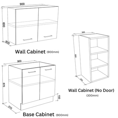 TIMBERLINE CUSTOM 2232MM LAUNDRY AND WALL CABINET PACKAGE