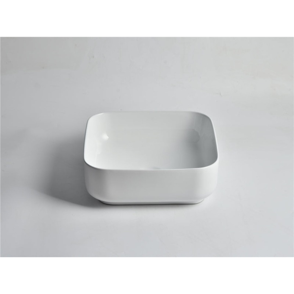 CLAYA SQUARE ABOVE COUNTER BASIN GLOSS WHITE 380MM