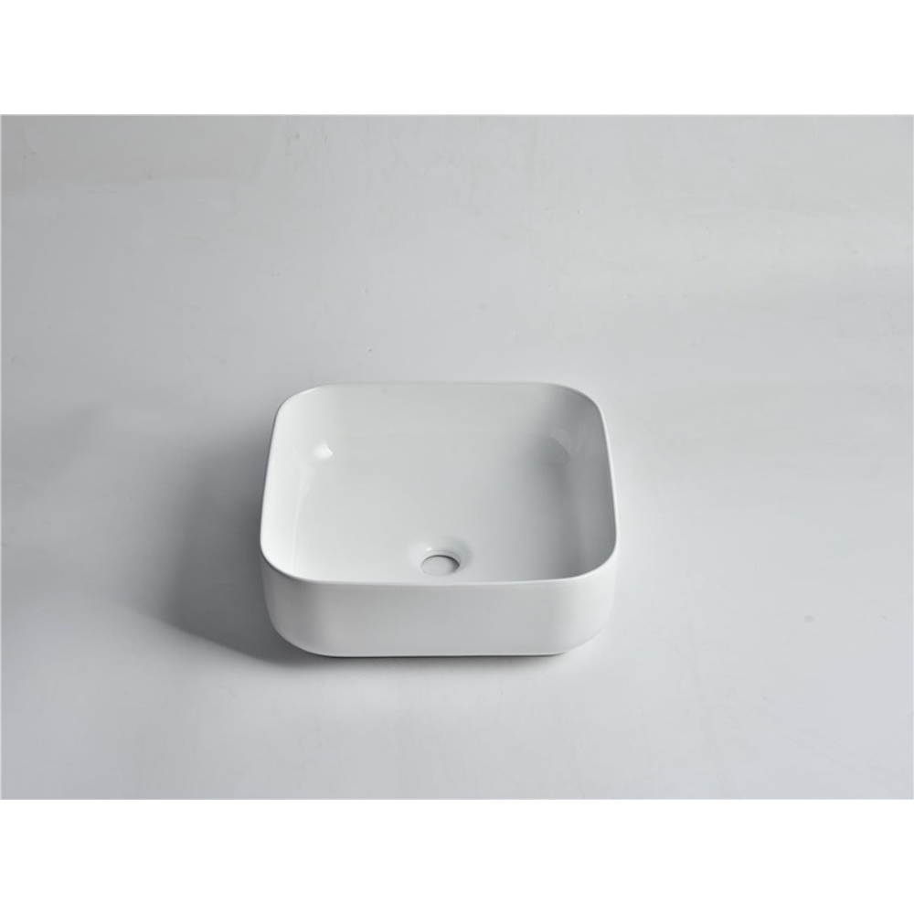 CLAYA SQUARE ABOVE COUNTER BASIN GLOSS WHITE 380MM
