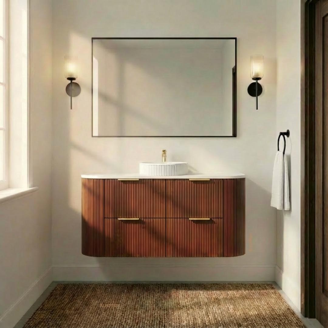 CETO ARTIS WALNUT 1200MM SINGLE BOWL WALL HUNG VANITY
