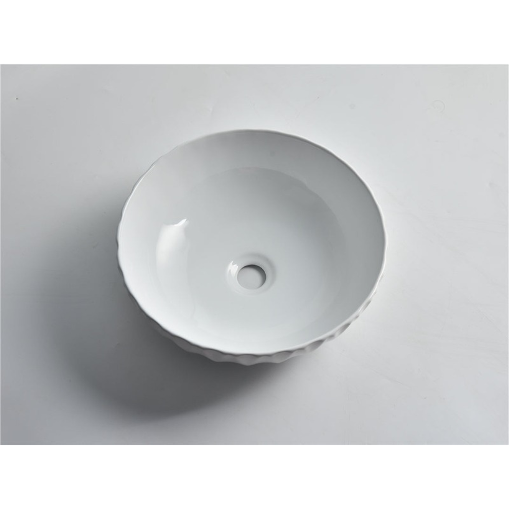 CLAYA RUBY ROUND ABOVE COUNTER BASIN GLOSS WHITE 395MM