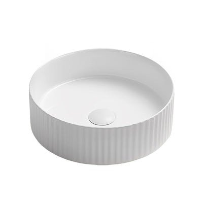 LUKKA OLLEY FLUTED ABOVE COUNTER BASIN MATTE WHITE 360MM
