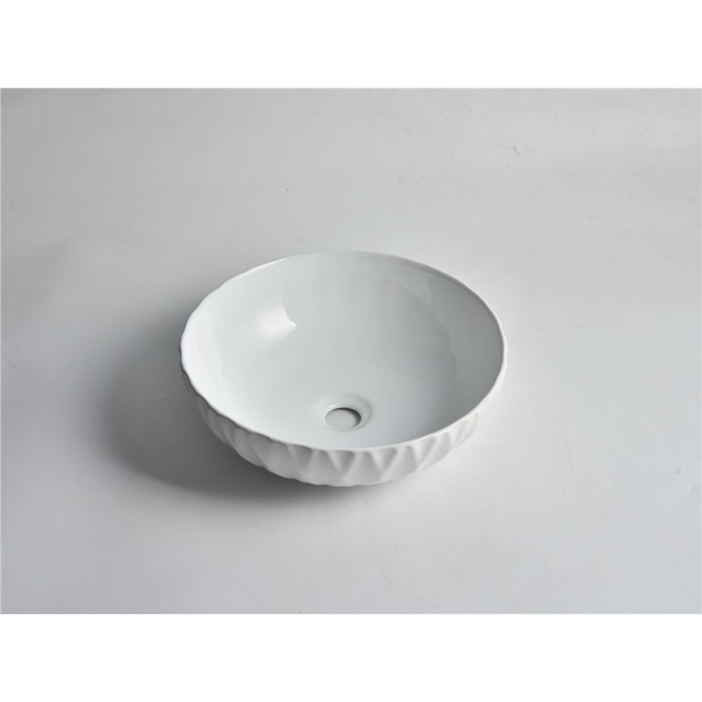 CLAYA RUBY ROUND ABOVE COUNTER BASIN GLOSS WHITE 395MM
