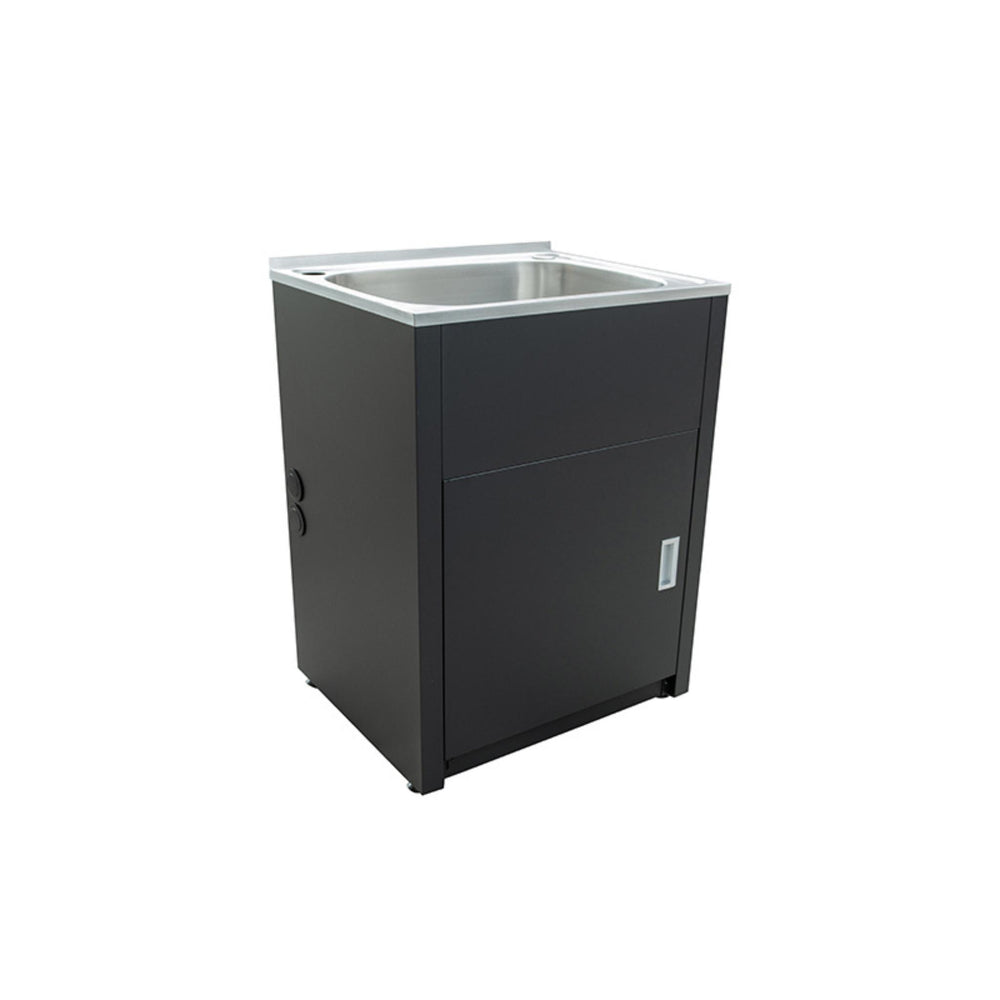 LUKKA 45L LAUNDRY CABINET AND STAINLESS STEEL TUB 610MM MATTE BLACK