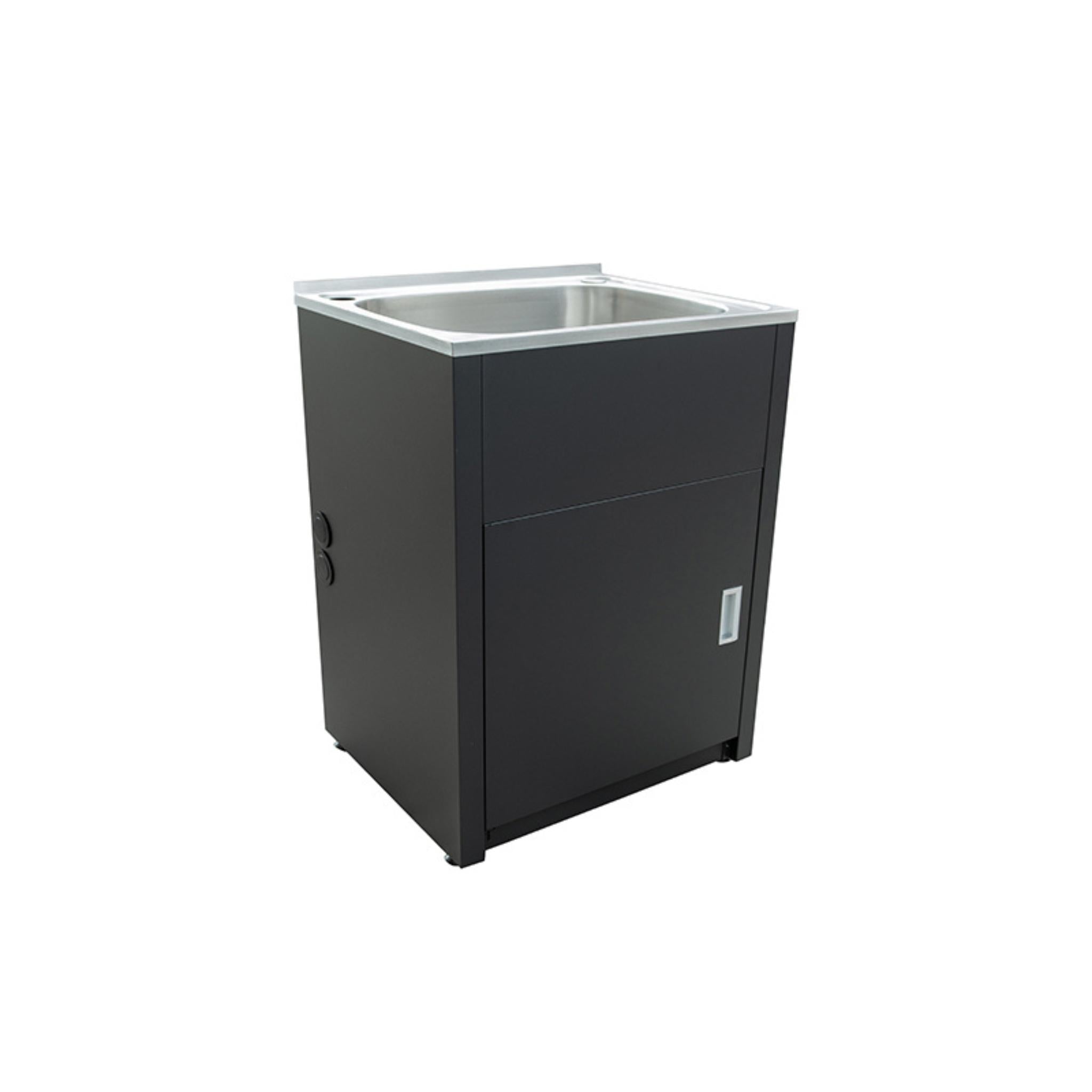 LUKKA 45L LAUNDRY CABINET AND STAINLESS STEEL TUB 610MM MATTE BLACK