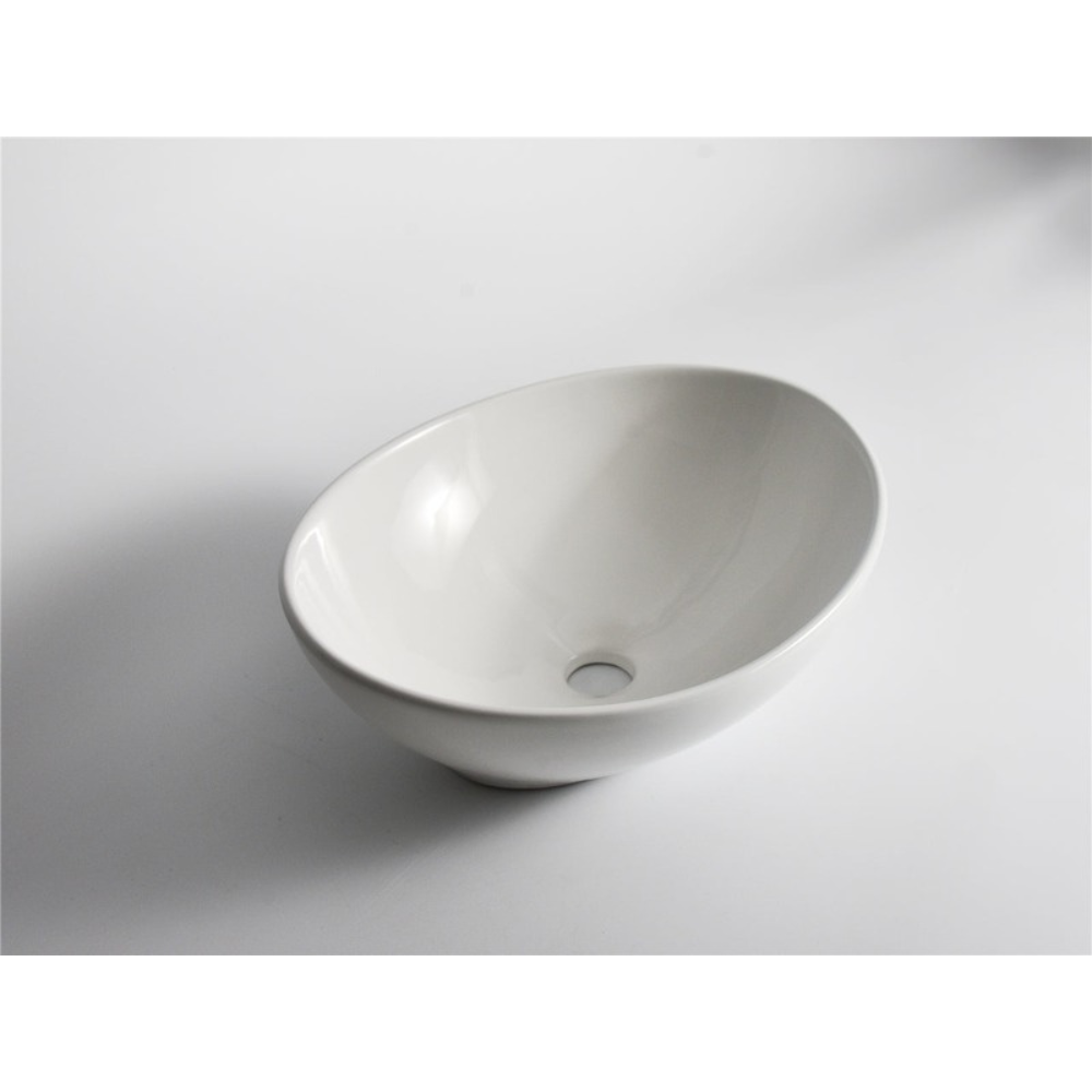CLAYA OVAL ABOVE COUNTER BASIN GLOSS WHITE 400MM