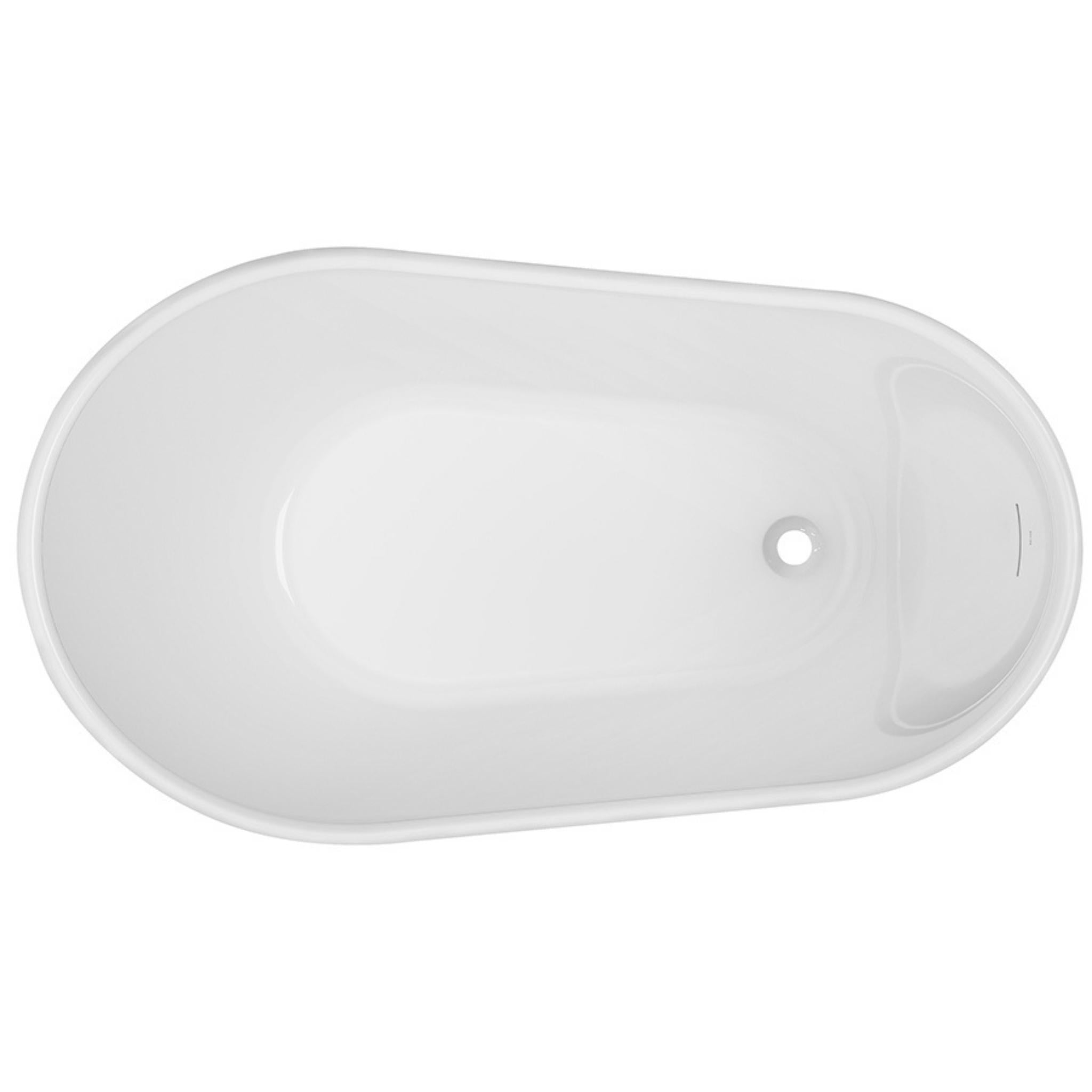 DECINA COSMO FREESTANDING BATH WITH INTEGRATED OVERFLOW GLOSS WHITE 1300MM