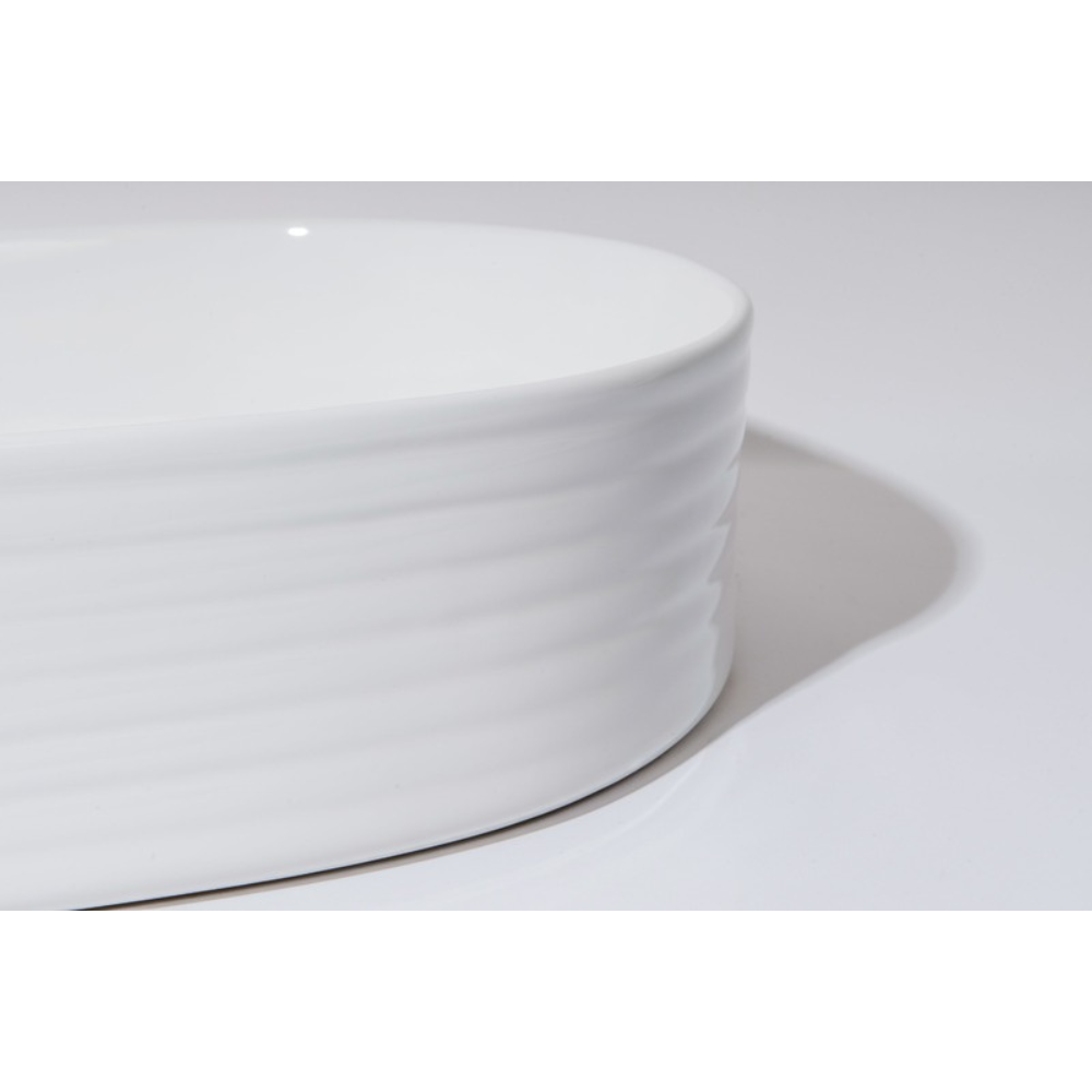 CLAYA PILL FLUTED ABOVE COUNTER BASIN MATTE WHITE 605MM