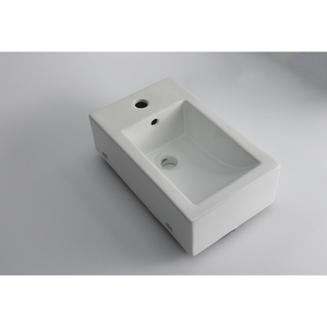 CLAYA RECTANGULAR WALL HUNG BASIN RIGHT HAND GLOSS WHITE 460MM