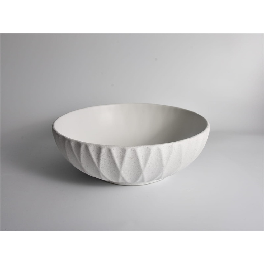 CLAYA POLAR RUBY ROUND ABOVE COUNTER BASIN TEXTURED MATTE WHITE 400MM