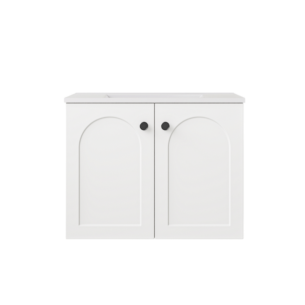 LUKKA CHESTER FEDERATION MATTE WHITE 600MM SINGLE BOWL WALL HUNG VANITY