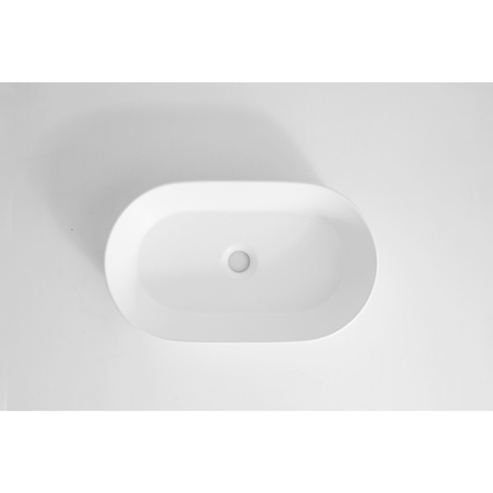 CLAYA PILL FLUTED ABOVE COUNTER BASIN GLOSS WHITE 605MM