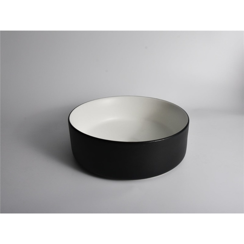CLAYA POLAR LUNA ROUND ABOVE COUNTER BASIN TEXTURED MATTE BLACK 360MM