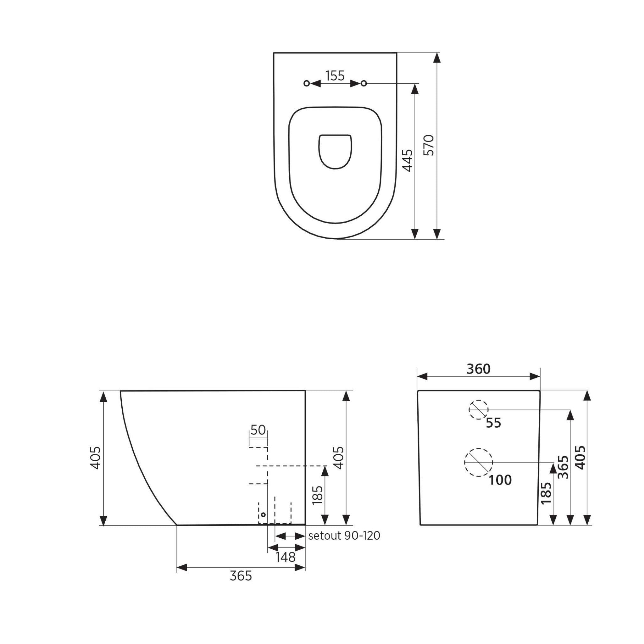 SEIMA ARKO RIMLESS WALL FACED TOILET GLOSS WHITE
