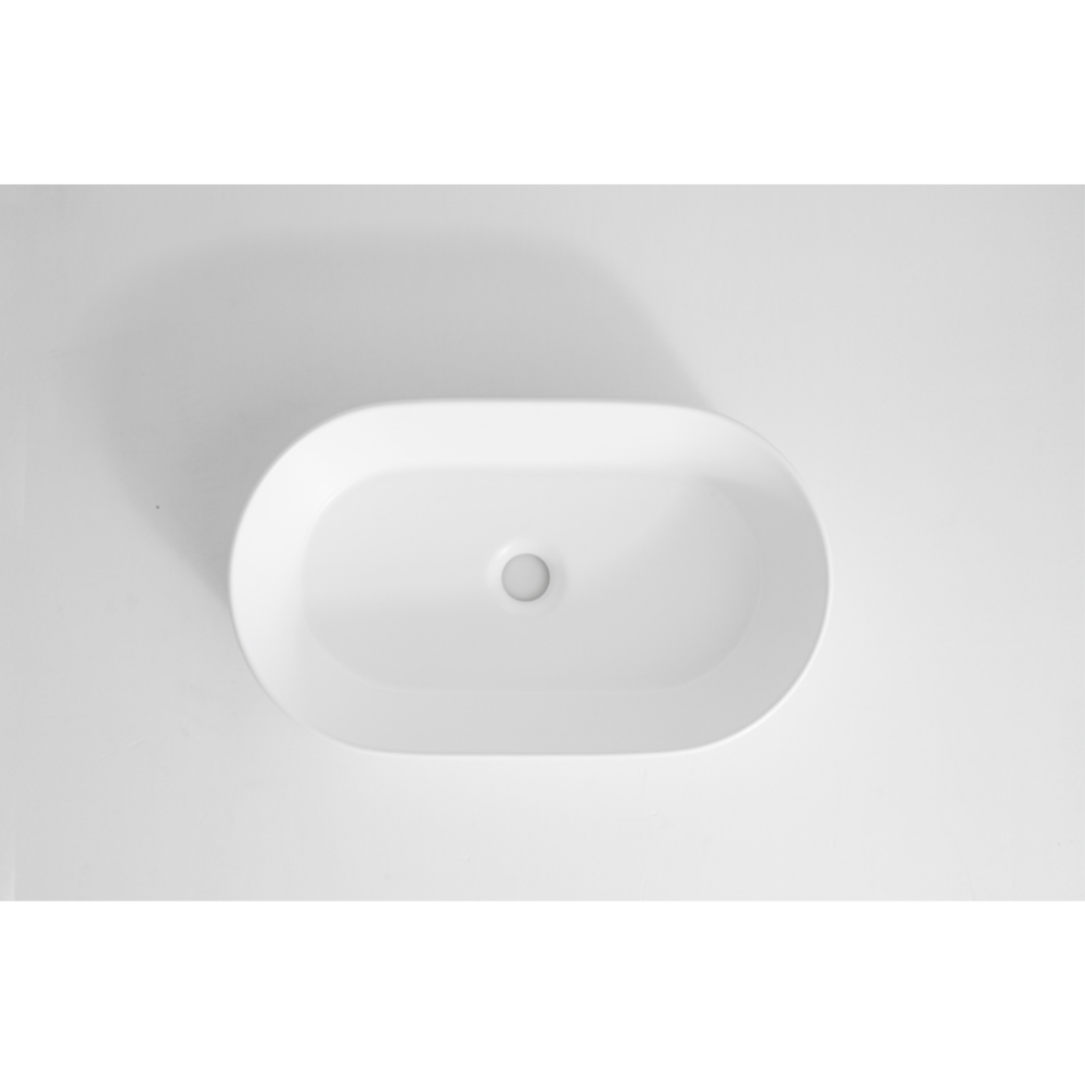 CLAYA PILL FLUTED ABOVE COUNTER BASIN GLOSS WHITE 600MM