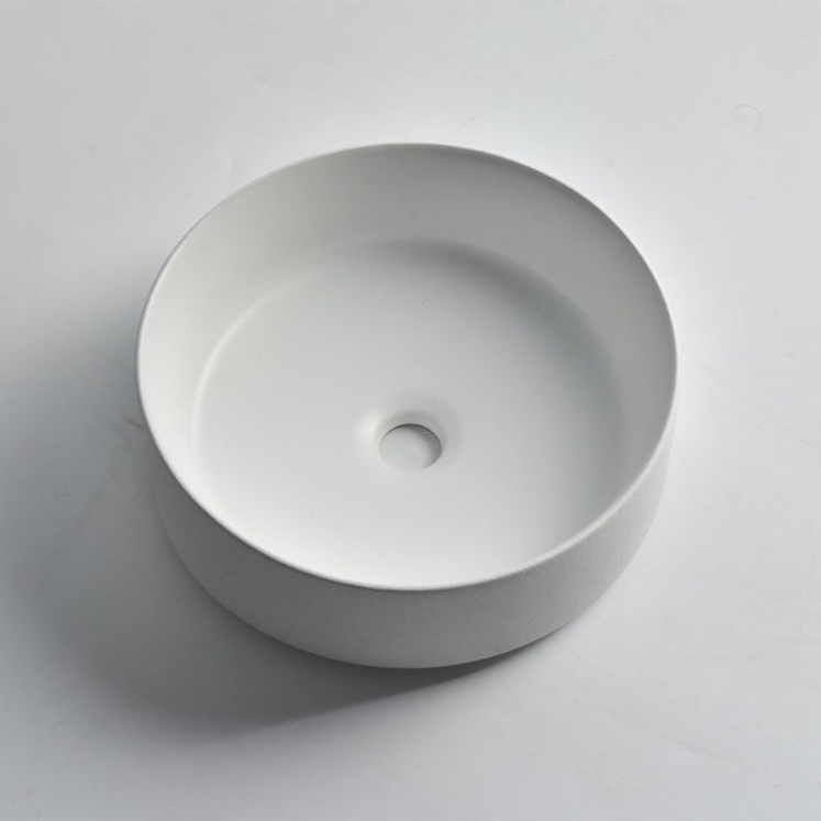 CLAYA POLAR LUNA ROUND ABOVE COUNTER BASIN TEXTURED MATTE WHITE 360MM