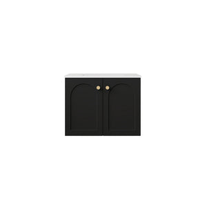LUKKA CHESTER FEDERATION MATTE BLACK 600MM SINGLE BOWL WALL HUNG VANITY