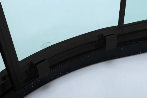 COVEY WALL TO WALL SEMI-FRAMED CURVED SLIDING DOOR SHOWER SCREEN MATTE BLACK