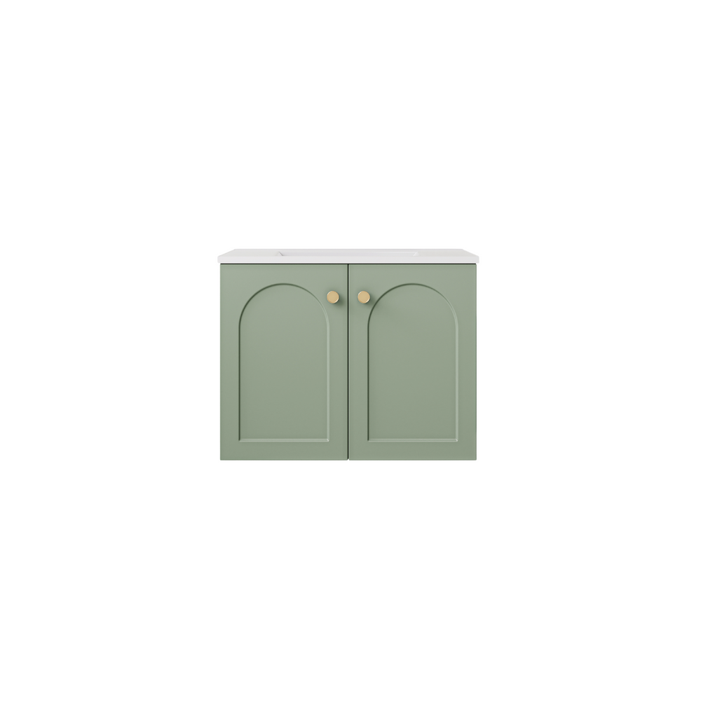 LUKKA CHESTER FEDERATION OLIVE GREEN 600MM SINGLE BOWL WALL HUNG VANITY