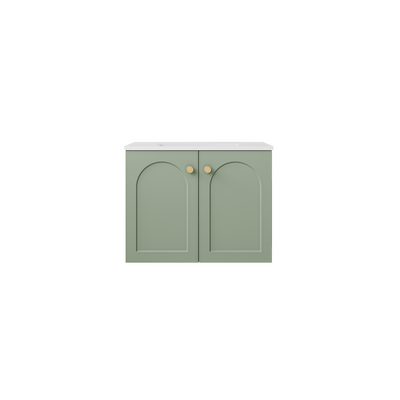 LUKKA CHESTER FEDERATION OLIVE GREEN 600MM SINGLE BOWL WALL HUNG VANITY