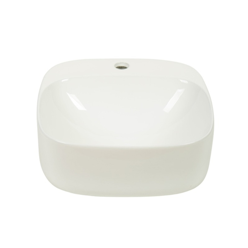 CLAYA LUNO SQUARE WALL HUNG BASIN GLOSS WHITE 420MM