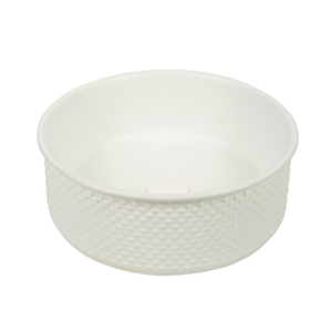 CLAYA POLAR TESSINA ROUND ABOVE COUNTER BASIN TEXTURED MATTE WHITE 385MM