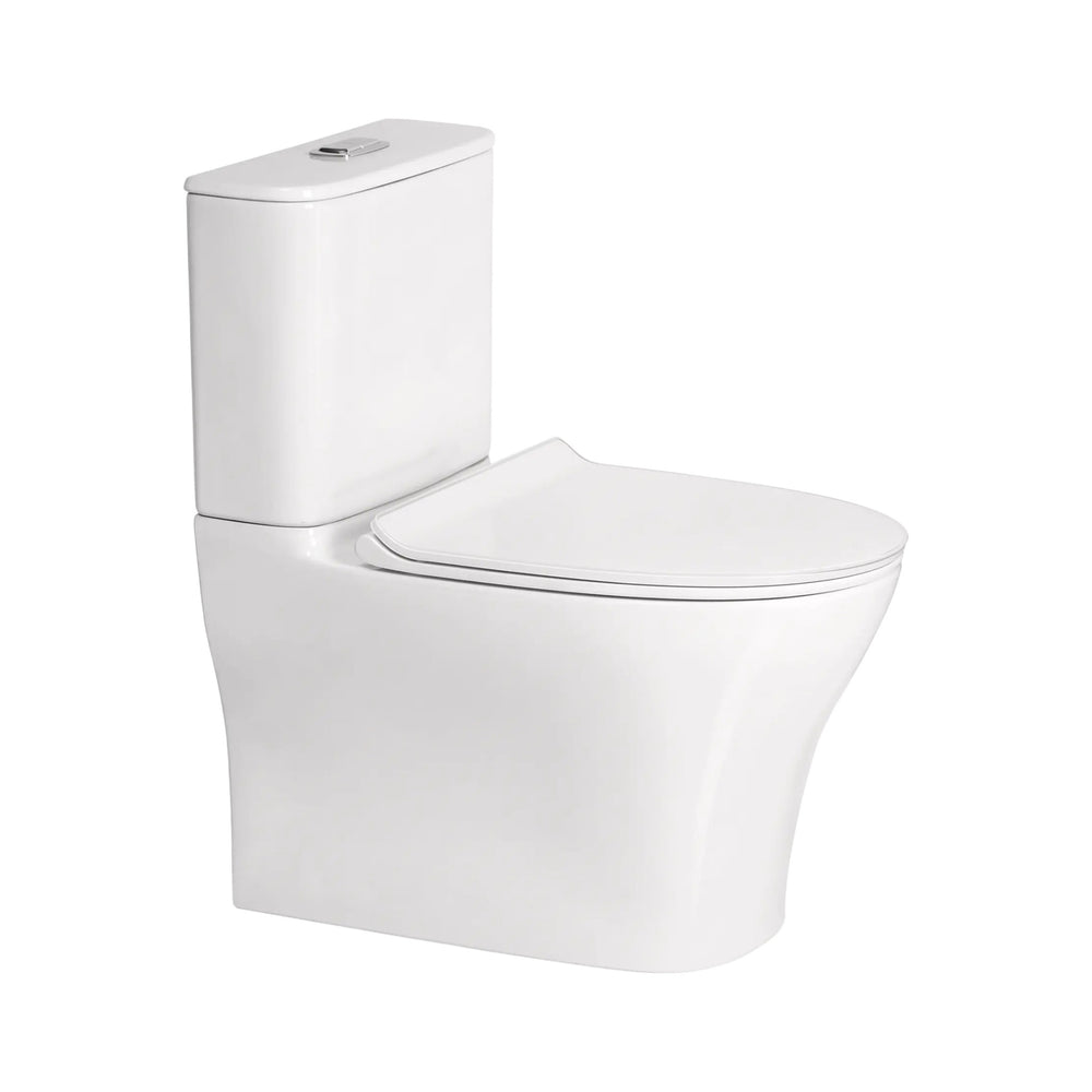 AMERICAN STANDARD SIGNATURE HYGIENE RIM CLOSE COUPLED BACK-TO-WALL TOILET SUITE BACK INLET WITH CRYSTASLEEK SEAT WHITE