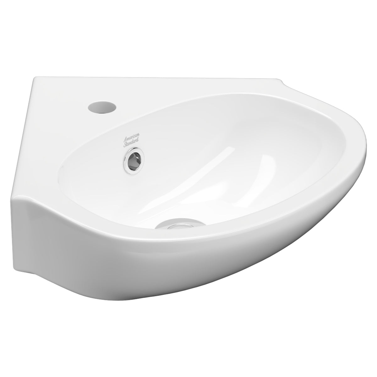 AMERICAN STANDARD STUDIO CORNER WALL BASIN OVERFLOW WHITE 450MM