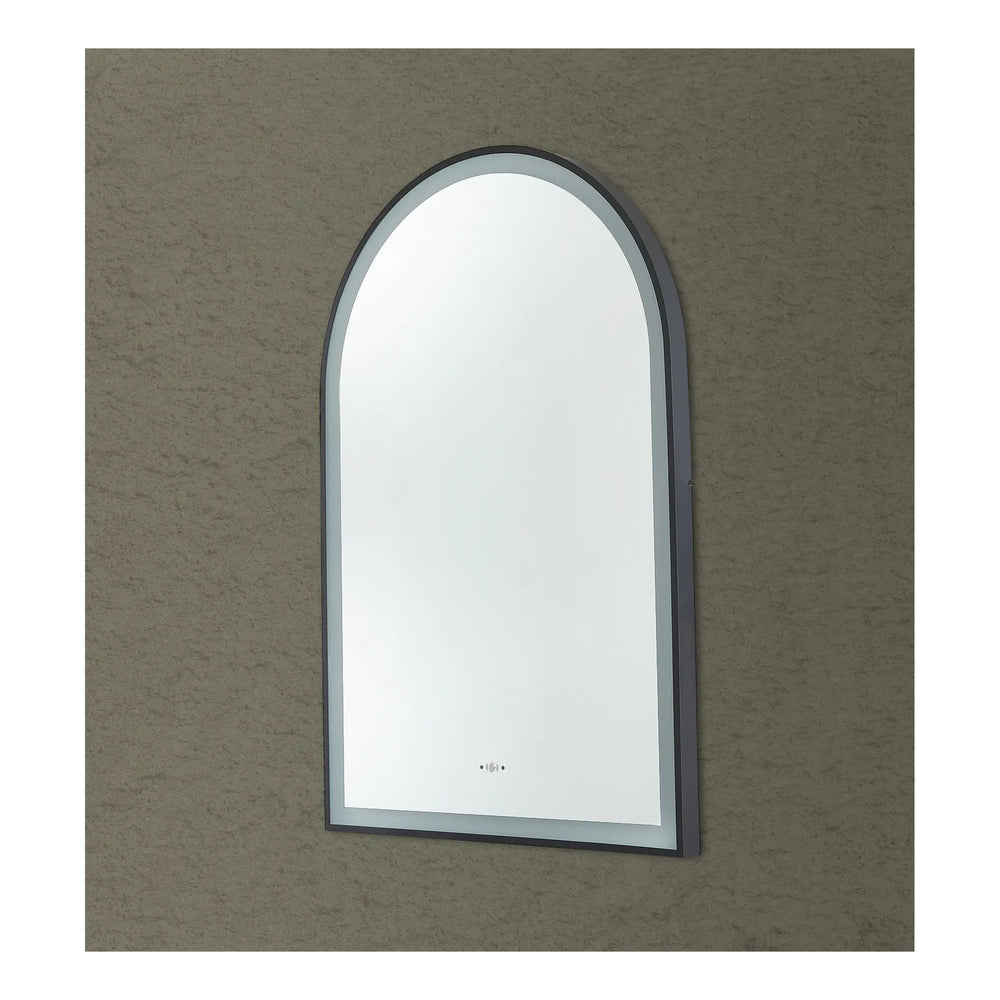 VITO LIRRA ARCHED IRON FRAMED LED MIRROR MATTE BLACK 600X900MM