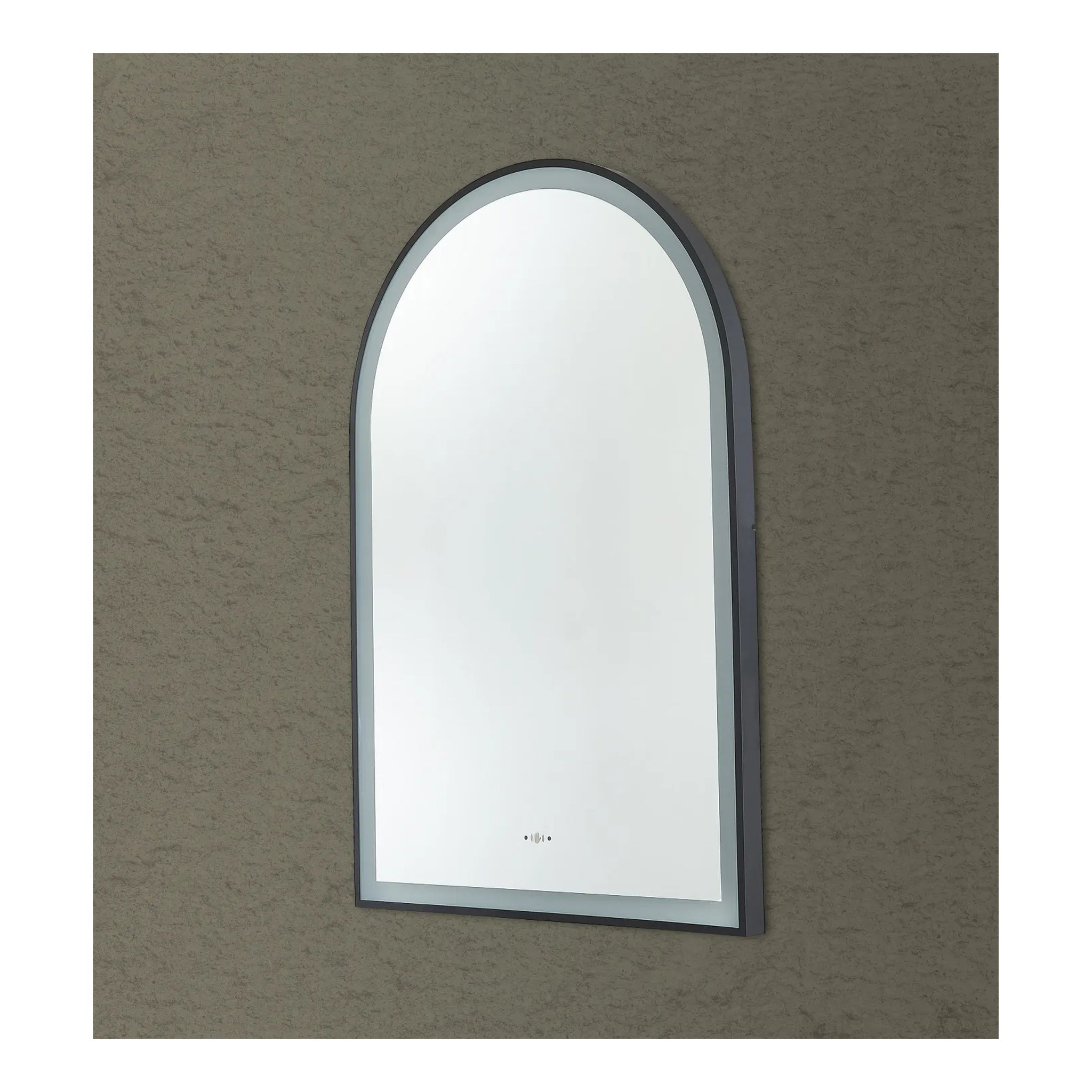VITO LIRRA ARCHED IRON FRAMED LED MIRROR MATTE BLACK 600X900MM