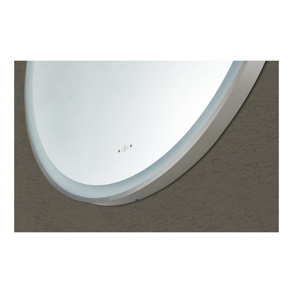 VITO LIRRA ROUND IRON FRAMED LED MIRROR GUN METAL 600X600MM