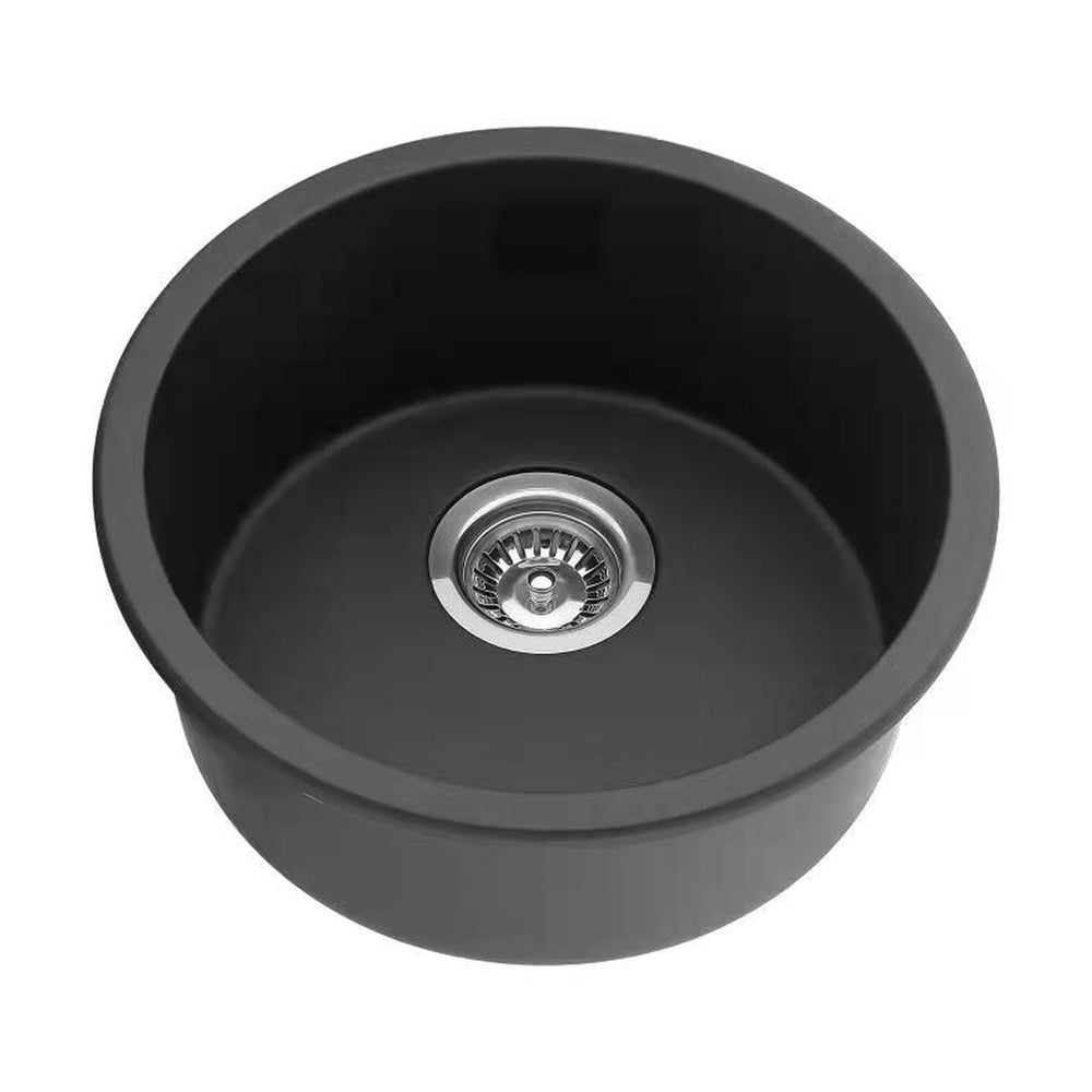 VITO QUARTZ SINGLE BOWL UNDERMOUNT KITCHEN SINK MATTE BLACK 466MM