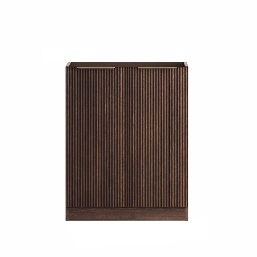 OTTI HAVANA SABLE WALNUT FLUTED 650MM MINI LAUNDRY SET WITH STONE TOP & SINK
