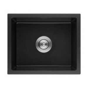 VITO QUARTZ SINGLE BOWL UNDERMOUNT KITCHEN SINK MATTE BLACK 432MM