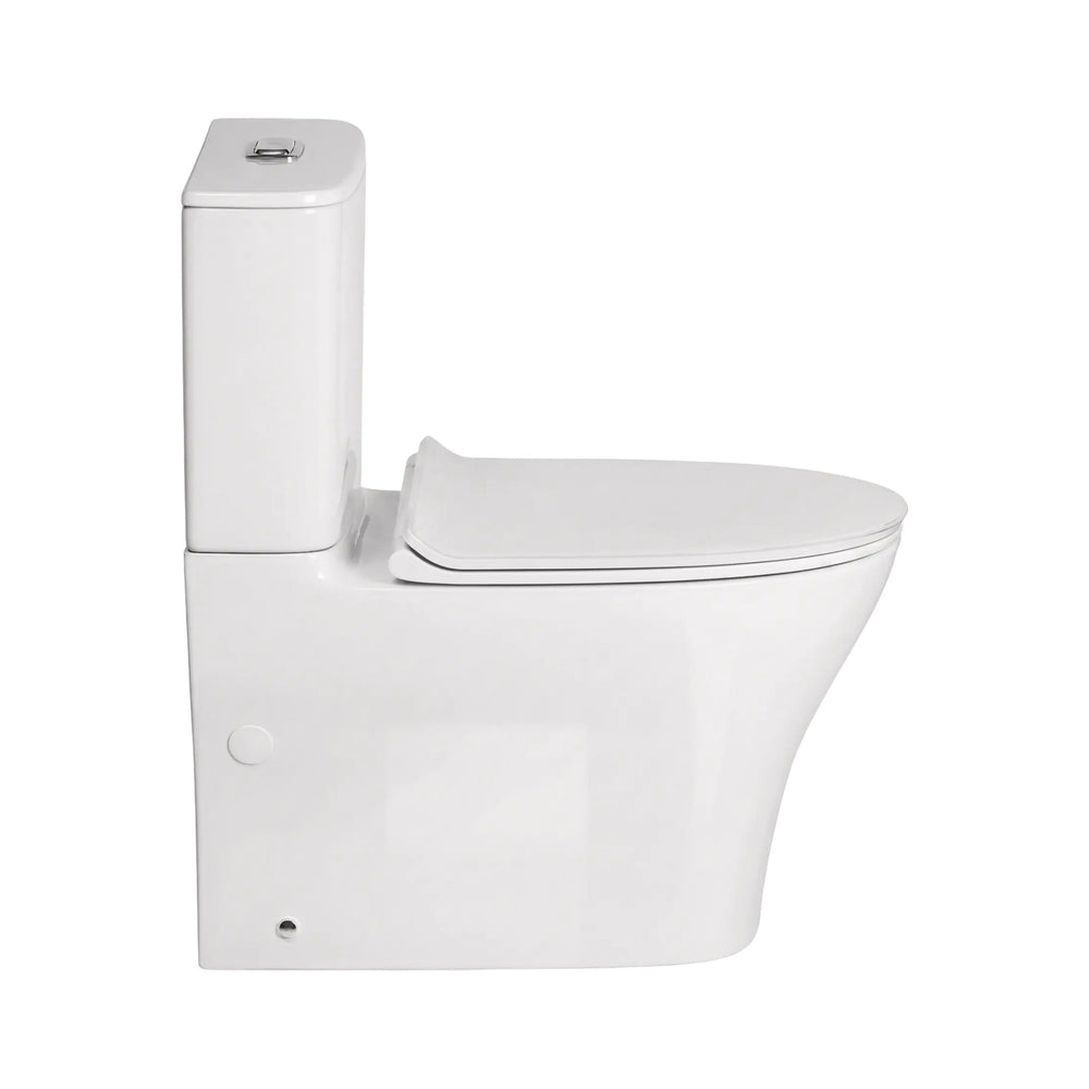 AMERICAN STANDARD SIGNATURE HYGIENE RIM CLOSE COUPLED BACK-TO-WALL TOILET SUITE BOTTOM INLET WITH CRYSTASLEEK SEAT WHITE
