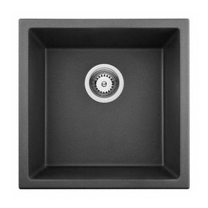 VITO QUARTZ SINGLE BOWL UNDERMOUNT KITCHEN SINK MATTE BLACK 381MM