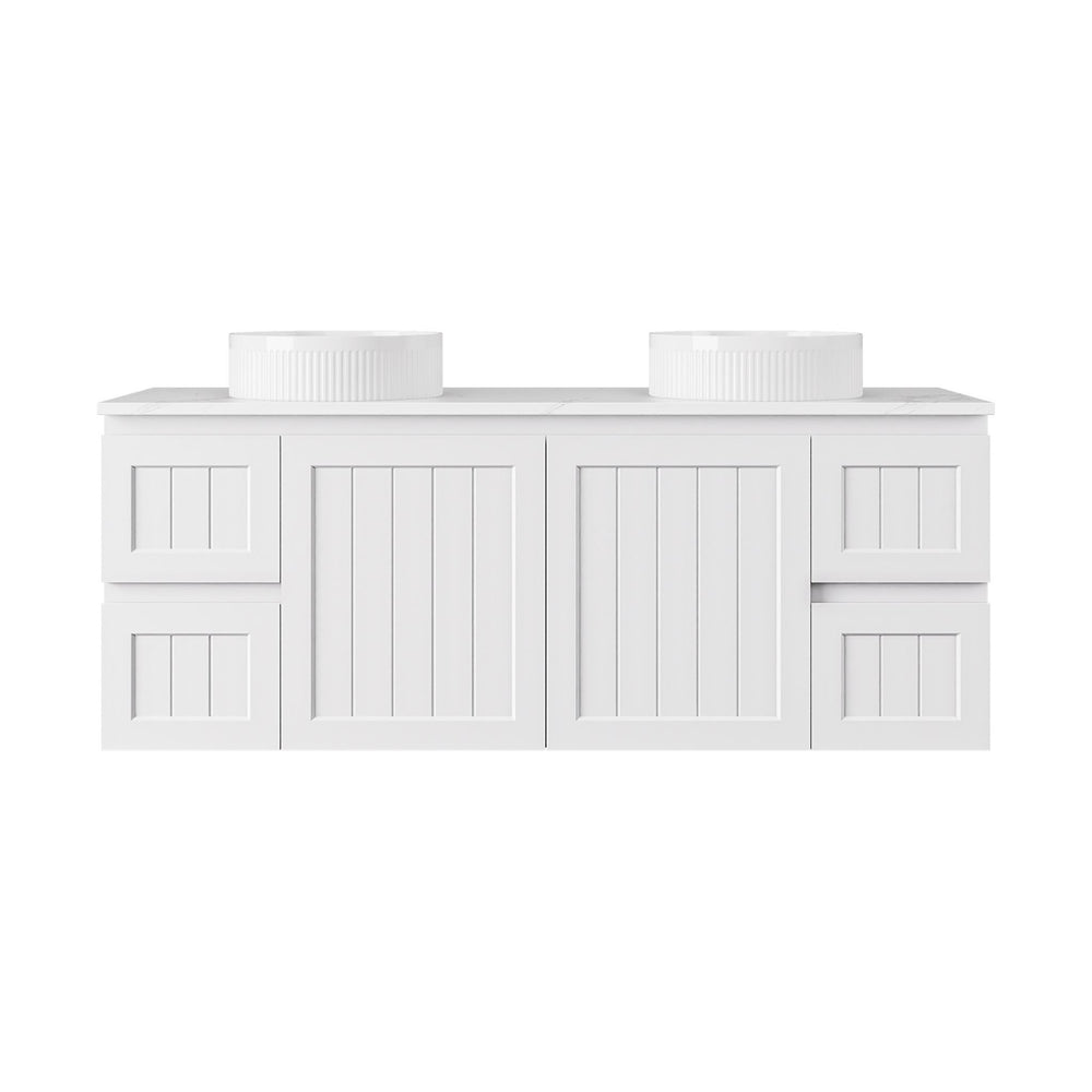 LUKKA ARCHILL FEDERATION MATTE WHITE 1500MM DOUBLE BOWL WALL HUNG VANITY