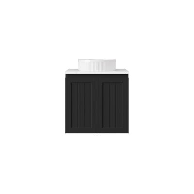 LUKKA ARCHILL FEDERATION MATTE BLACK 600MM SINGLE BOWL WALL HUNG VANITY