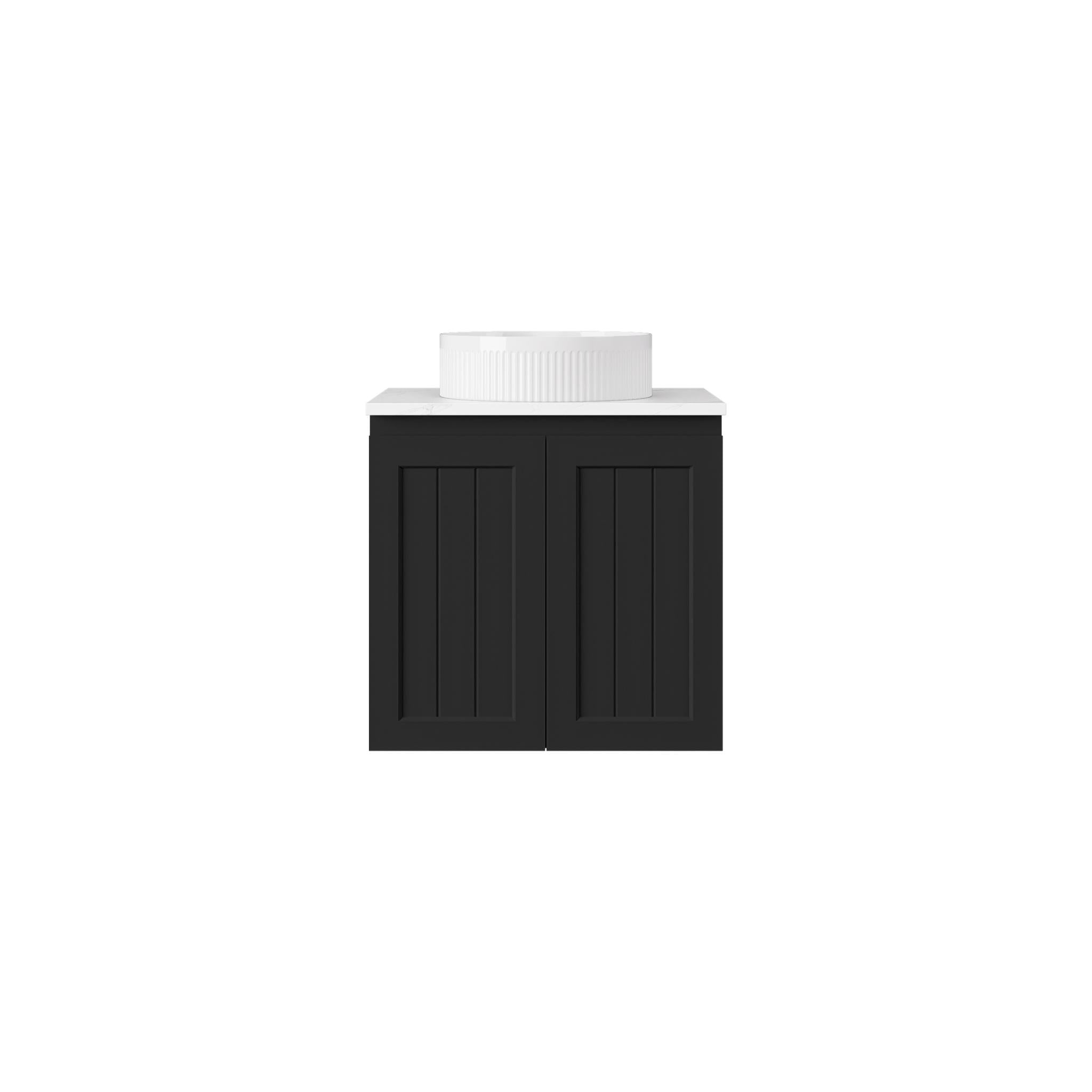 LUKKA ARCHILL FEDERATION MATTE BLACK 600MM SINGLE BOWL WALL HUNG VANITY