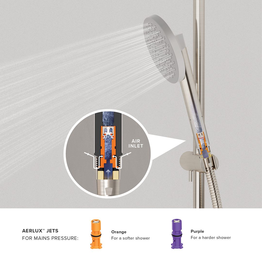 FELTON TATE AERLUX HANDPIECE 120MM BRUSHED NICKEL