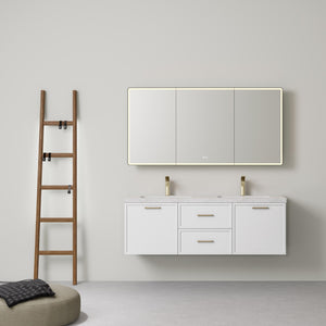 LUKKA KINGSLEY FEDERATION MATTE WHITE 1500MM DOUBLE BOWL WALL HUNG VANITY
