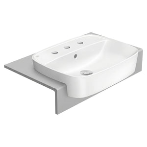 AMERICAN STANDARD SIGNATURE SEMI RECESSED BASIN OVERFLOW WHITE 550MM