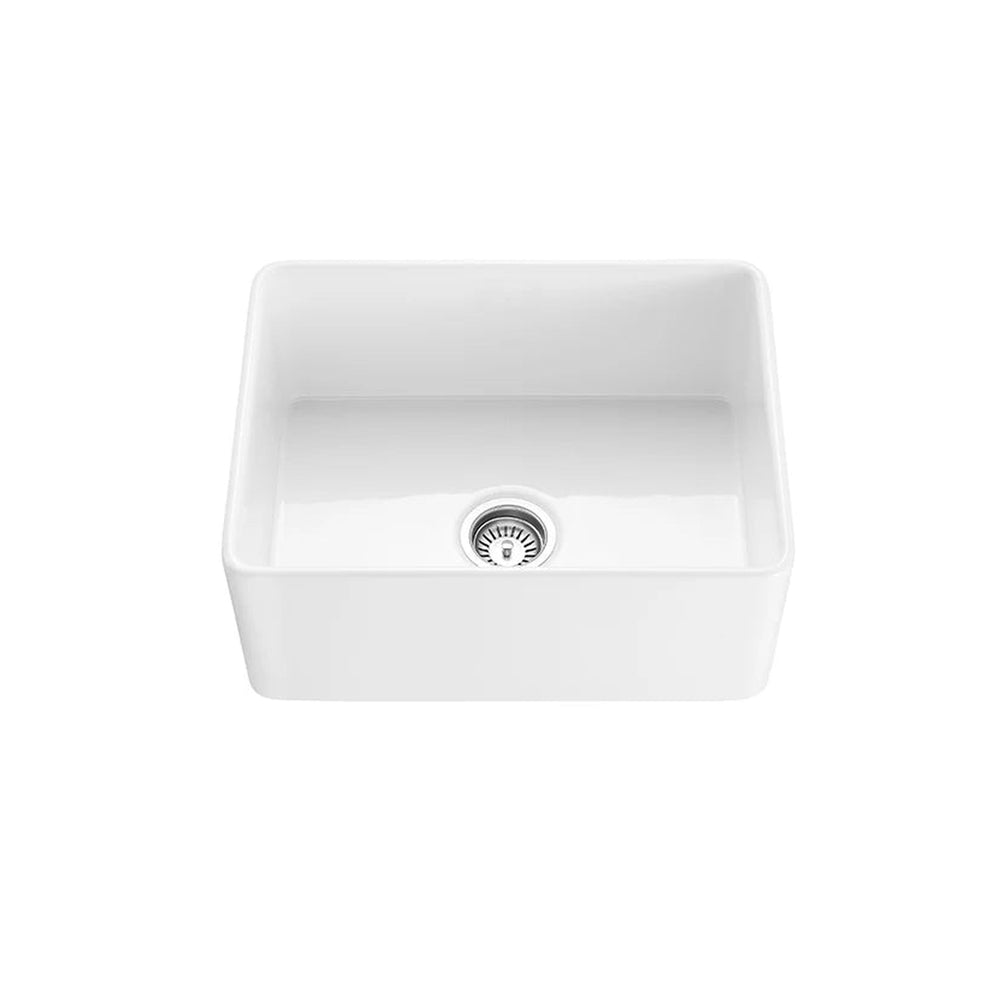 VITO CLAYTON FIRECLAY SINGLE BOWL FARMHOUSE KITCHEN SINK GLOSS WHITE 600MM