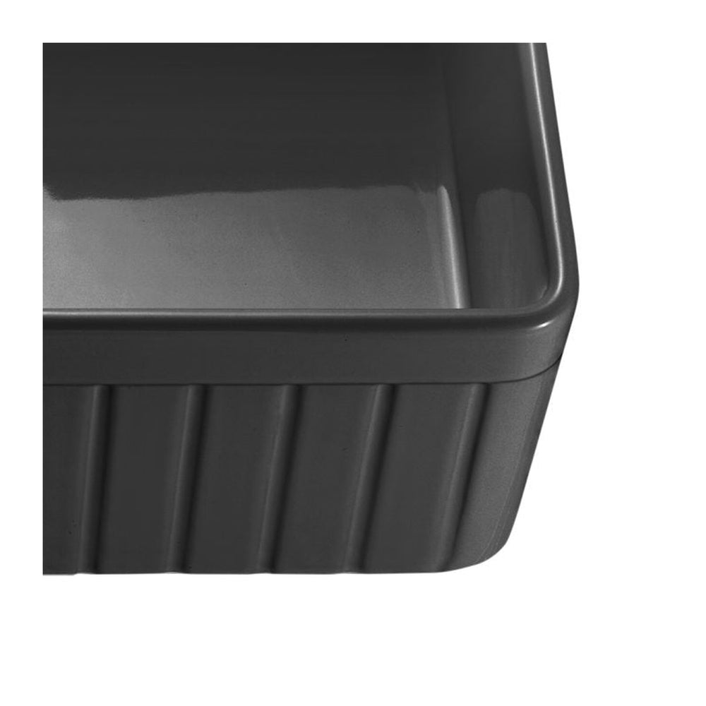 VITO BRADLEY FIRECLAY SINGLE BOWL FARMHOUSE KITCHEN SINK MATTE BLACK 838MM