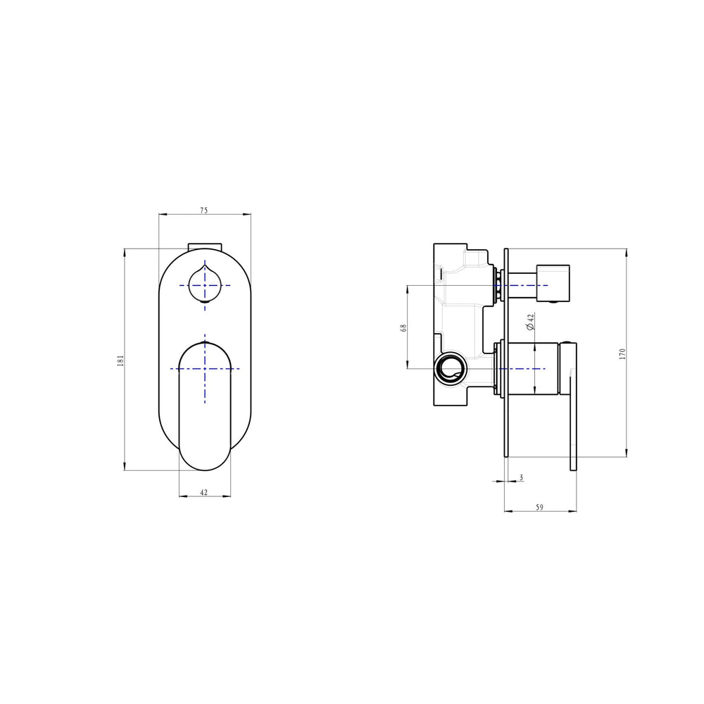 LINSOL CAPO 1-PLATE WALL MIXER WITH DIVERTER 170MM BRUSHED NICKEL